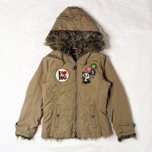 Hysteric Glamour faux fur lined jacket with patches